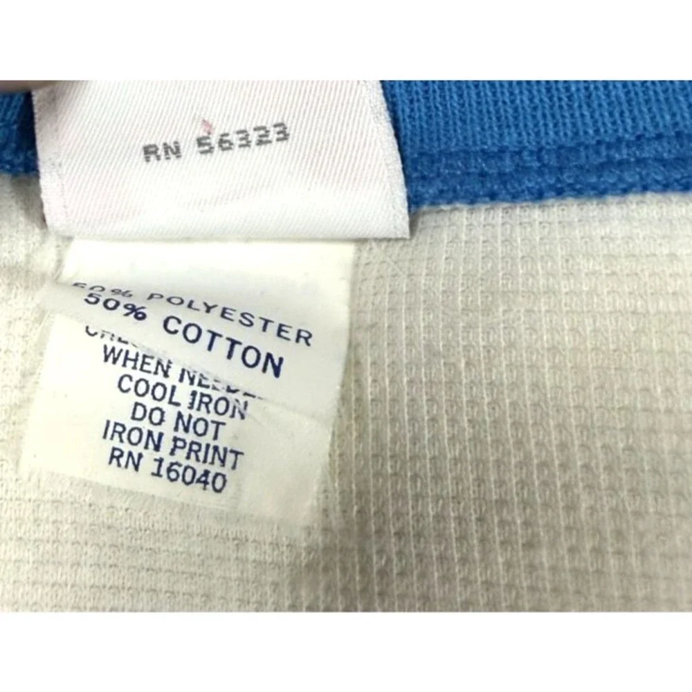 Vintage Nike Color Block T Shirt Men's Large Blue Made in USA Back Graphic Logo